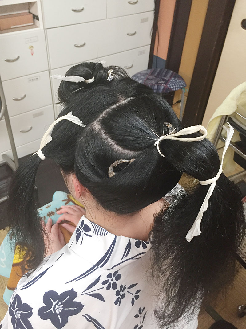 日本发型盘发体验