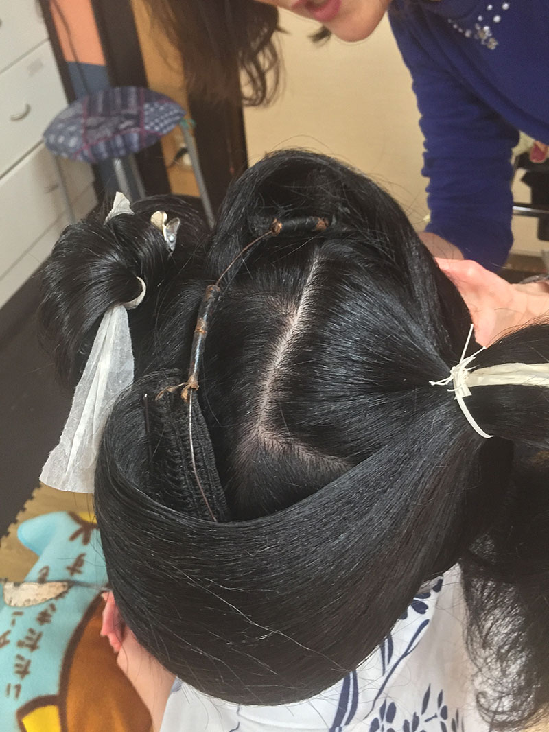 日本发型盘发体验